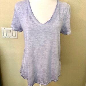 Maeve Light Cornflower blue Short Sleeve V-Neck Tee.